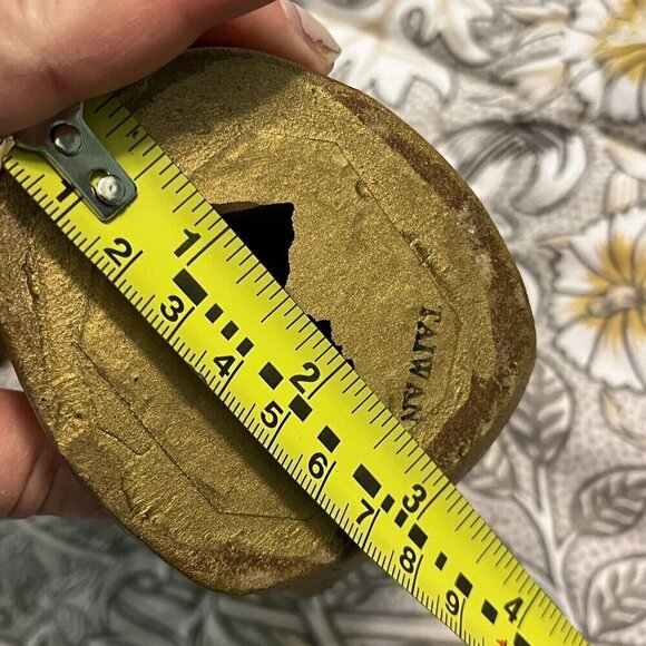 2 Vintage Christmas Angels  9"  Figurines Taiwan Gold Gowns Musical Instruments - Picture 14 of 14